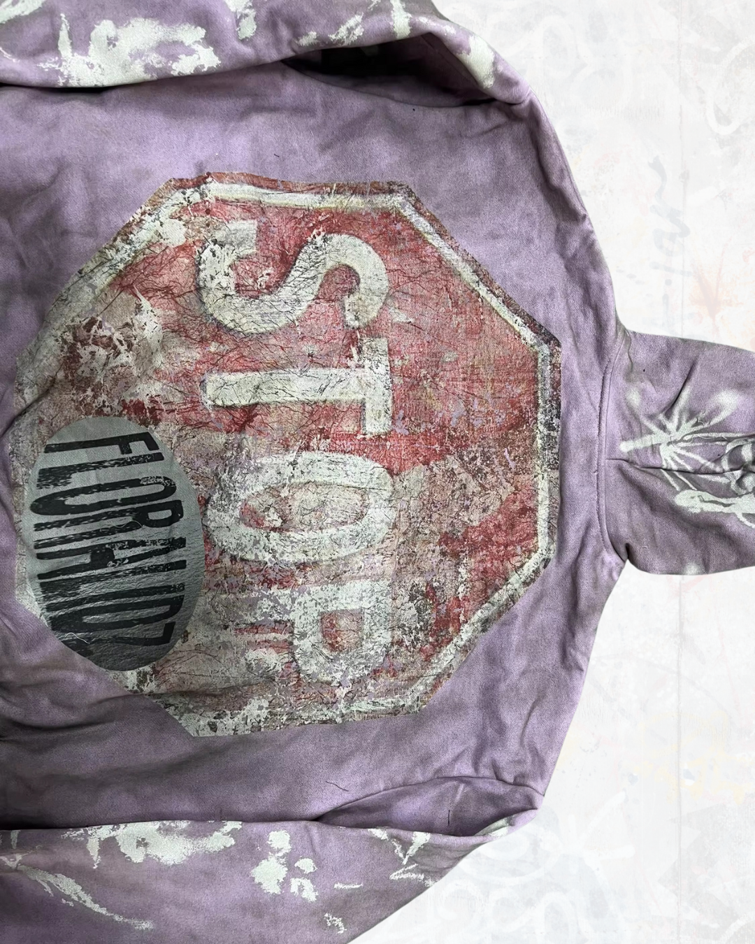 "STOP" Mauve Zip Up Hoodie