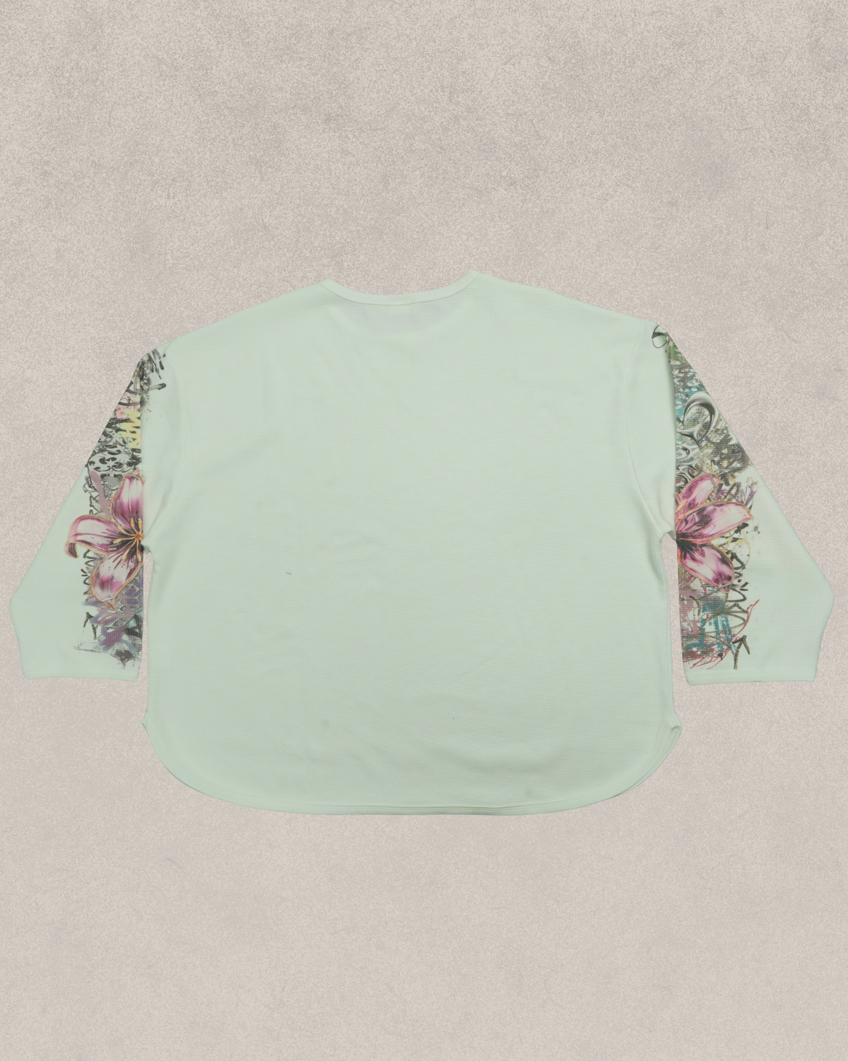 Stapled White Long Sleeve Thermal