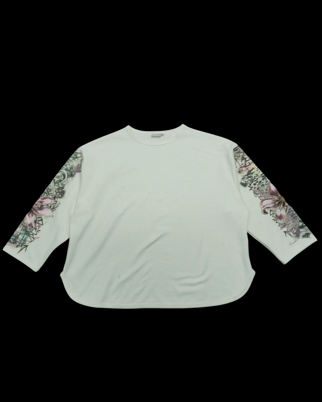 Stapled White Long Sleeve Thermal