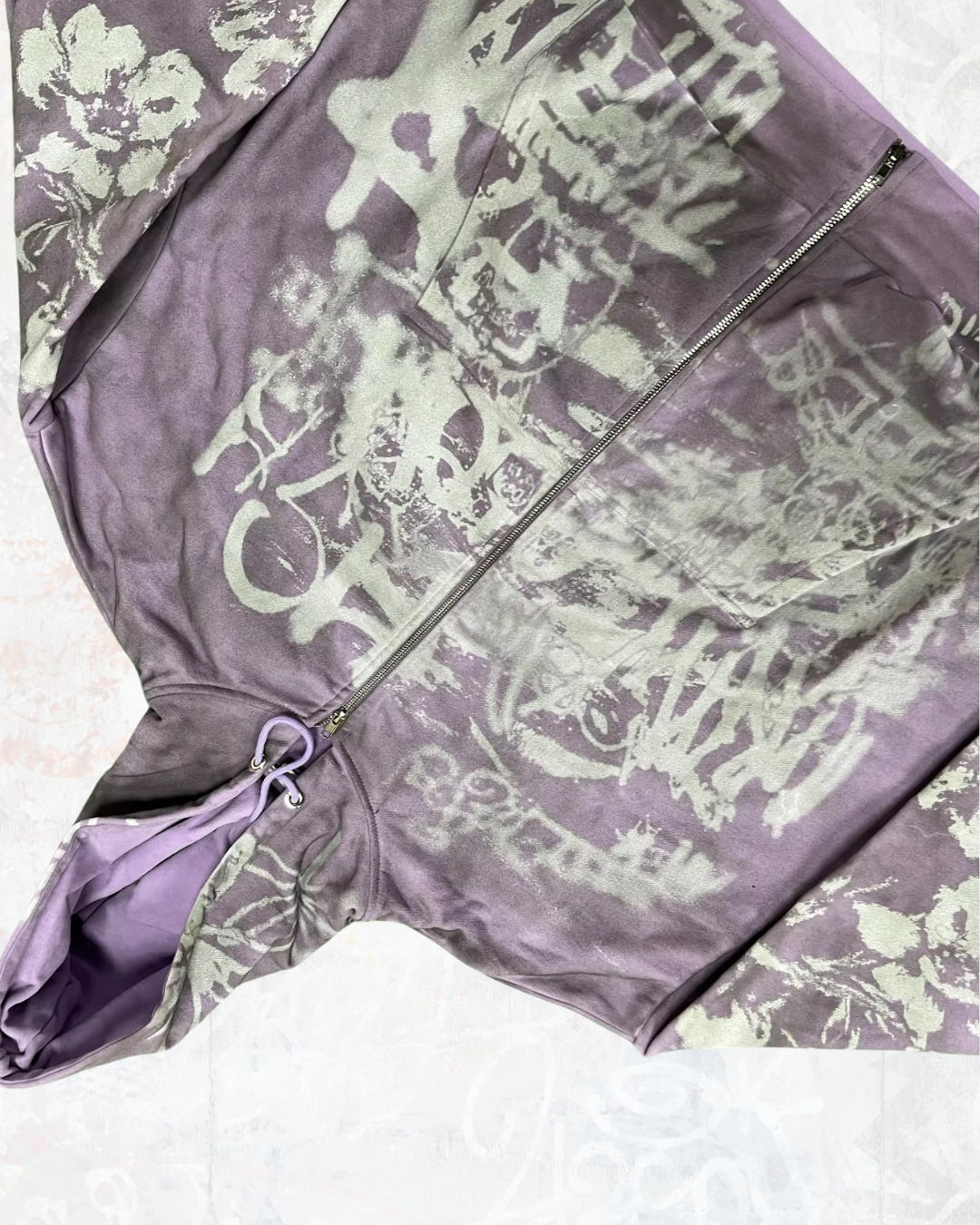 "STOP" Mauve Zip Up Hoodie