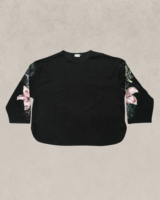Stapled Black Long Sleeve thermal