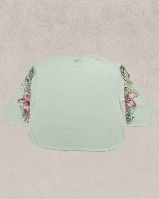 Stapled White Long Sleeve Thermal