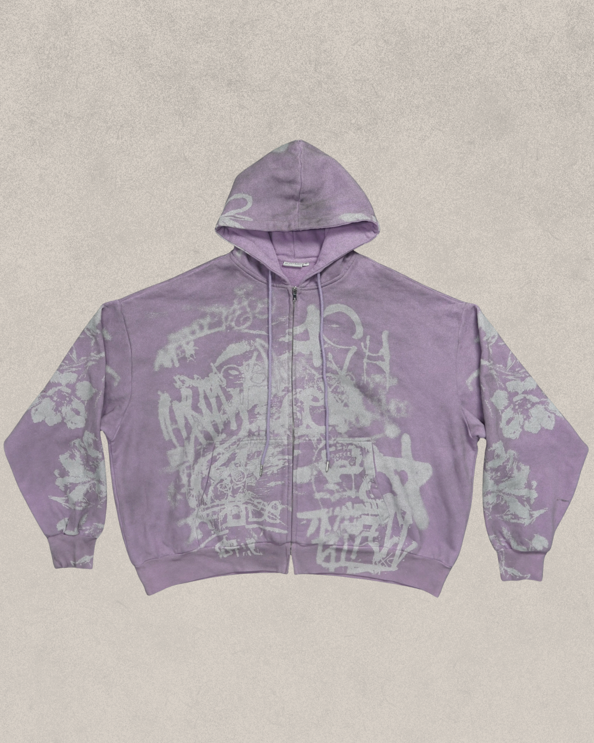 "STOP" Mauve Zip Up Hoodie