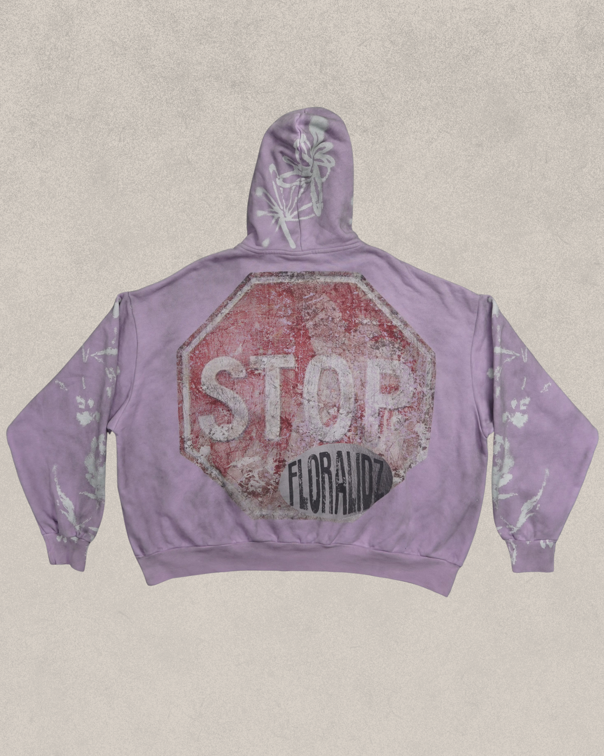 "STOP" Mauve Zip Up Hoodie