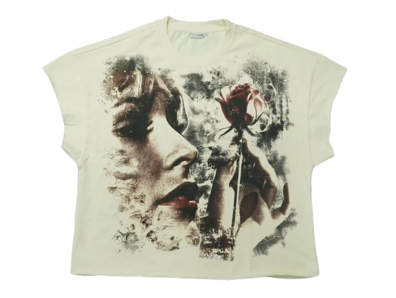 She Loves Me Rose Cut-Off Tee – Floralidzofficial